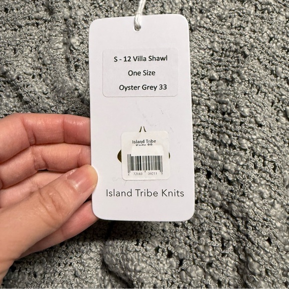 Island Tribe Knits Boho Grey Knit Villa Shawl One Size NWT Lagenlook - Picture 3 of 6